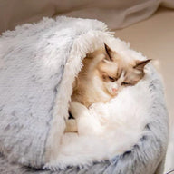 Semi-Closed Shell Plush Fabric Dog Bed with Four Seasons Cover