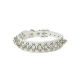Dog Chain-Link PU Leather Collar with Metal Spikes