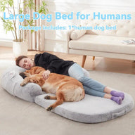 Orthopedic Foldable Plush Dog Bed for Large Dogs in Faux Fur