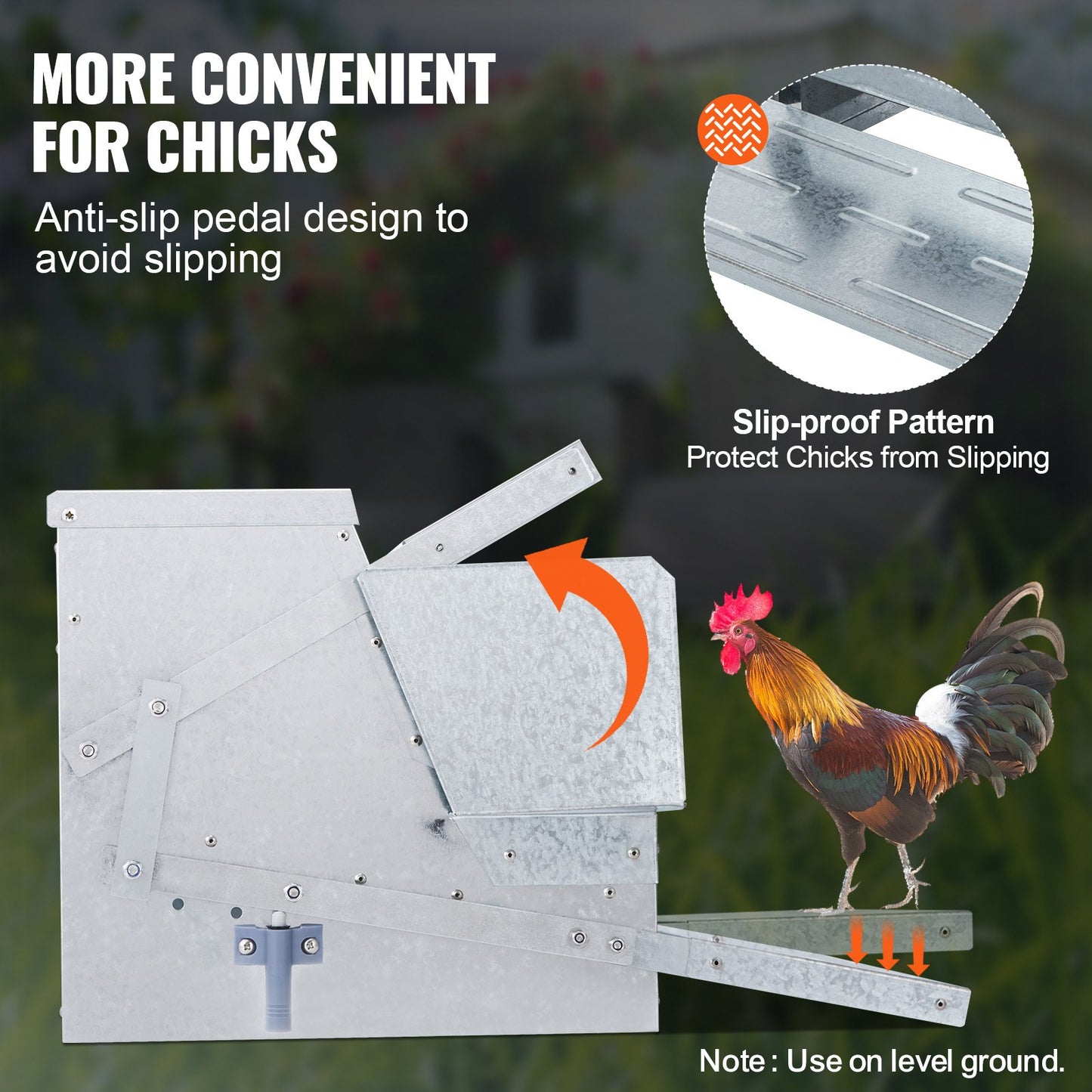 Automatic Chicken Feeder, 11.3kg Capacity Feeds 10 Chickens Up To 11 Days, Galvanized Steel Poultry Feeder
