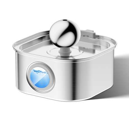 All Stainless Steel Pet Water Dispenser Round Runway Type Large Capacity Dogs And Cats Water Dispenser