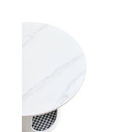 Set of 2 Cat Beds with White Marble Top and Steel Base