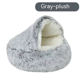 Semi-Closed Shell Plush Fabric Dog Bed with Four Seasons Cover
