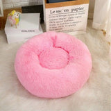 Waterproof Thick Plush Round Dog Kennel Bed in Multiple Colors & Sizes