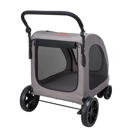4-Wheel Grey Dog Stroller Carrier with 160lbs Capacity