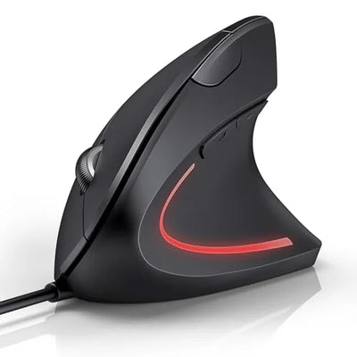 Fifth-generation Ergonomic Vertical Wired Mouse with Comfortable Handheld Design for Right-handed People