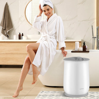 Towel Warmer Bucket with Auto Shut Off for Bathroom-Gray - Color: Gray & White