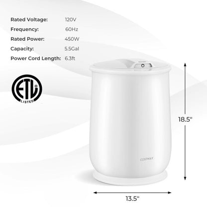 Towel Warmer Bucket with Auto Shut Off for Bathroom-White - Color: White