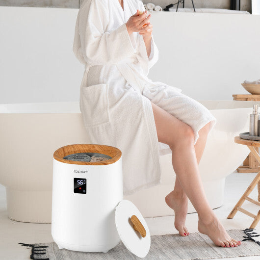 18 L Large Blanket Towel Warmer with LED Display for Bathroom-White - Color: White