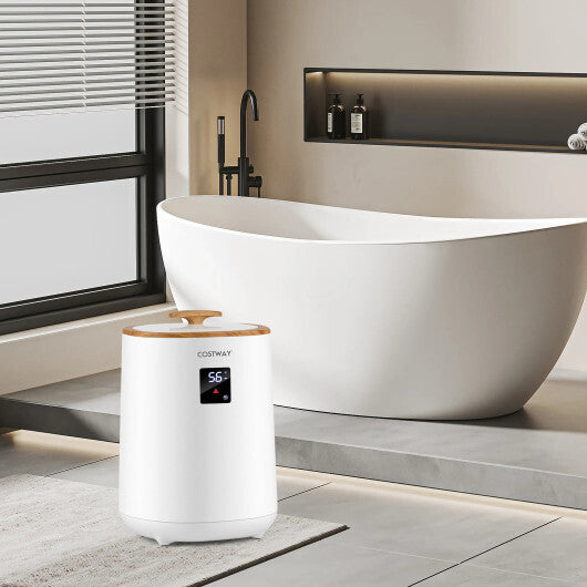 18 L Large Blanket Towel Warmer with LED Display for Bathroom-White - Color: White