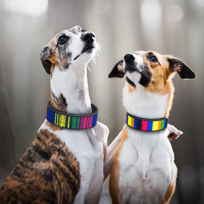 Nylon Dog Collar Reflective Pet Dogs Collars Breathable Padded Striped Pitbull German Shepherd Medium Large Dogs Collar S M L