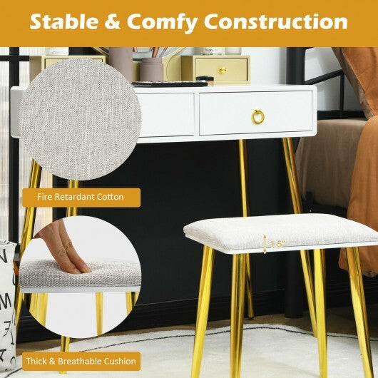 Vanity Table Set with Mirror-Gray