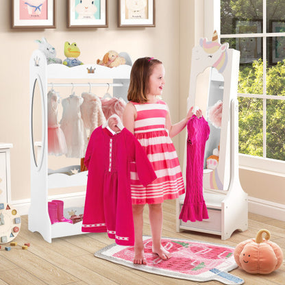 Kids Jewelry Armoire Cabinet with Storage and 2 Tilt Angles-Pink