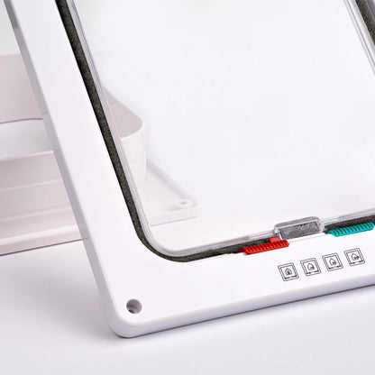 Smart Pet Door 4 Way Locking Security Lock ABS Plastic Dog Cat Flap Door Controllable Switch Direction Doors Small Pet Supplies