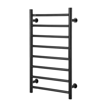 8 Bars Towel Warmer Rack Wall Mounted Heated Towel Rack for Bathroom Black