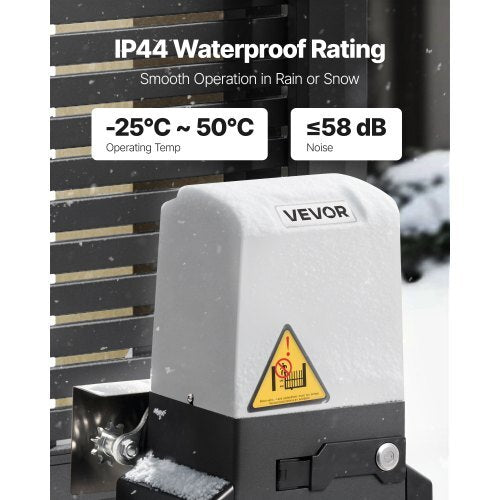 Automatic Gate Opener, 900W Electric Sliding Gate Opener for Doors up to 65.6ft 4409lbs, Chain Drive Rolling Door Motor with Infrared Sensor & 2 Remote Controls, Driveway Gates Opening System