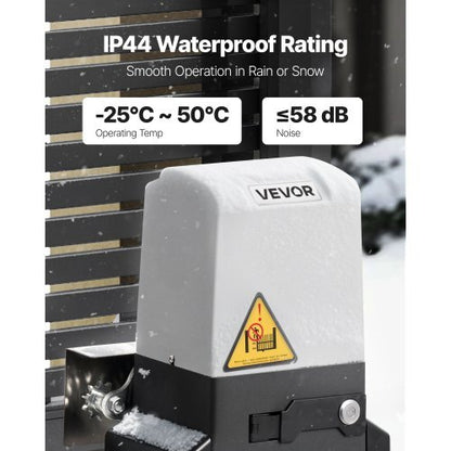 Automatic Gate Opener, 900W Electric Sliding Gate Opener for Doors up to 65.6ft 4409lbs, Chain Drive Rolling Door Motor with Infrared Sensor & 2 Remote Controls, Driveway Gates Opening System