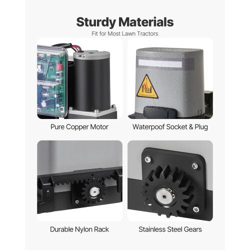 Solar Sliding Gate Opener, 280W Electric Gate Opener for Doors up to 65.6ft 1799lbs, Gear Track Rolling Fence Door Motor with Infrared Sensor & 2 Remote Controls, Driveway Gates Opening System