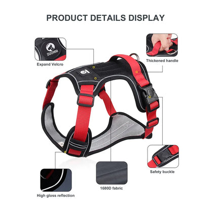 Dog Harness Reflective Midium Large Dogs Tactical Vest Big 1680D Waterproof Oxford Cloth Dog Harnesses Pet Accessoires Supplies