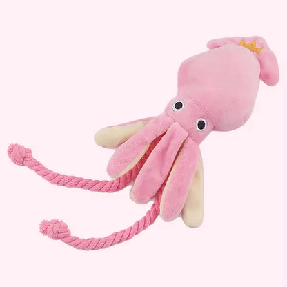 Pet Plush Toy for Small Large Dogs Cats Molar Training Squeaky Toys Octopus Shape Interactive Cotton Rope Toy Dog Accessories