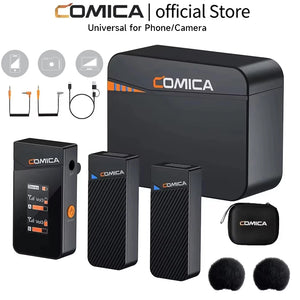 COMICA Vimo C 2.4G Mini Wireless Lapel Microphone with Charging Case, for Smartphone Camera Podcast Interview YouTube Facebook