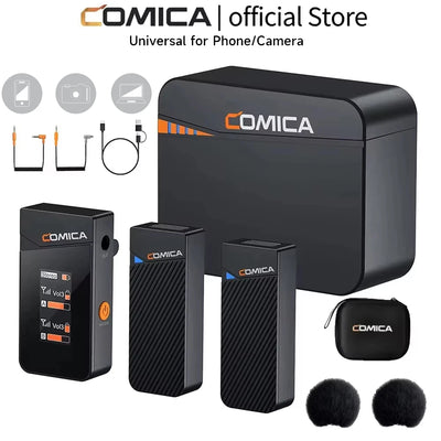 COMICA Vimo C 2.4G Mini Wireless Lapel Microphone with Charging Case, for Smartphone Camera Podcast Interview YouTube Facebook