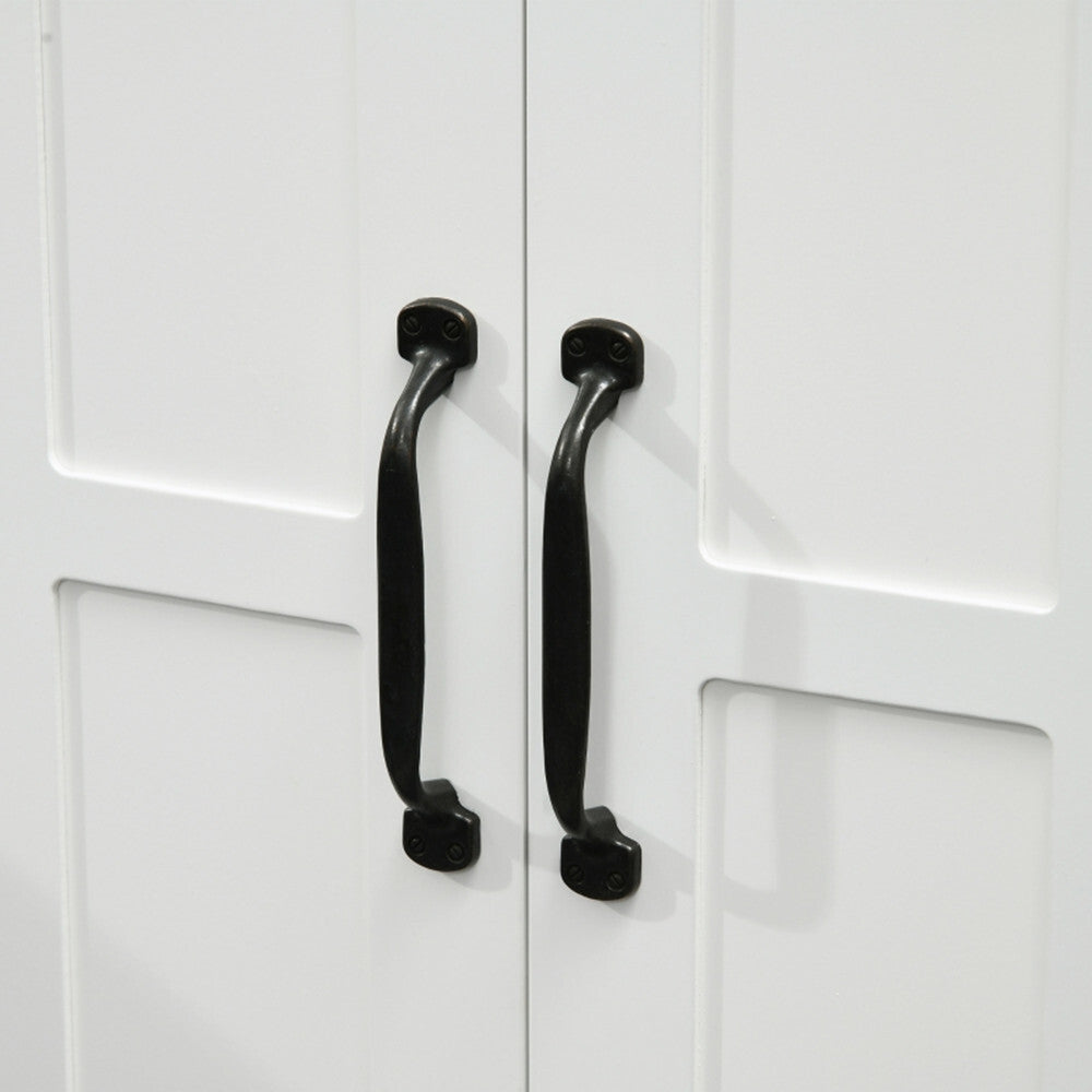 Bathroom Sink Cabinet, Pedestal Sink Cabinet with Adjustable Shelf, White-AS