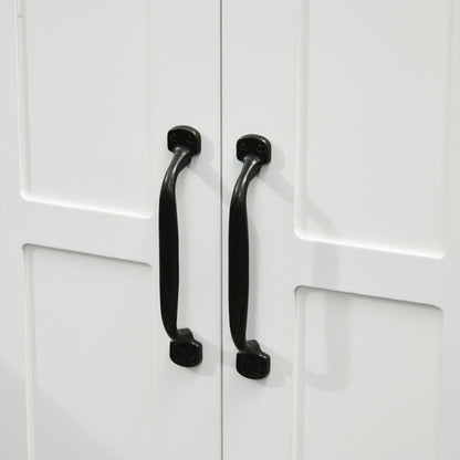 Bathroom Sink Cabinet, Pedestal Sink Cabinet with Adjustable Shelf, White-AS