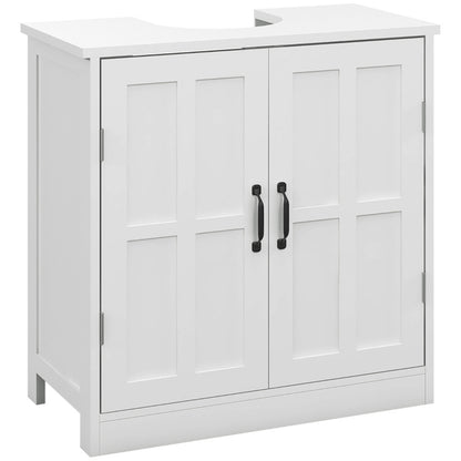 Bathroom Sink Cabinet, Pedestal Sink Cabinet with Adjustable Shelf, White-AS