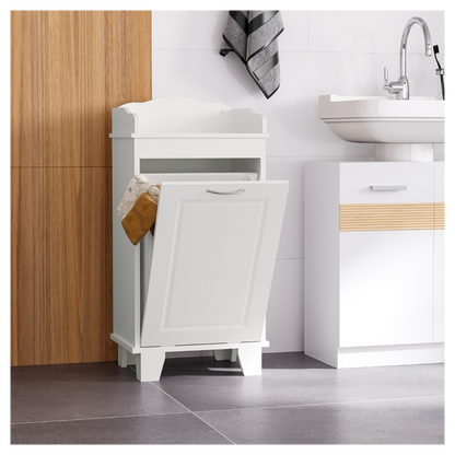 Free Standing Home Organizer Hamper, Bathroom Storage Cabinet, White