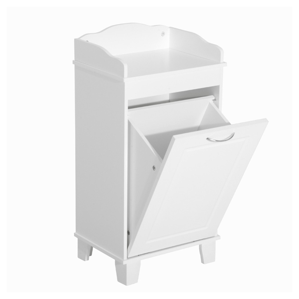 Free Standing Home Organizer Hamper, Bathroom Storage Cabinet, White