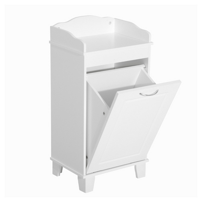 Free Standing Home Organizer Hamper, Bathroom Storage Cabinet, White