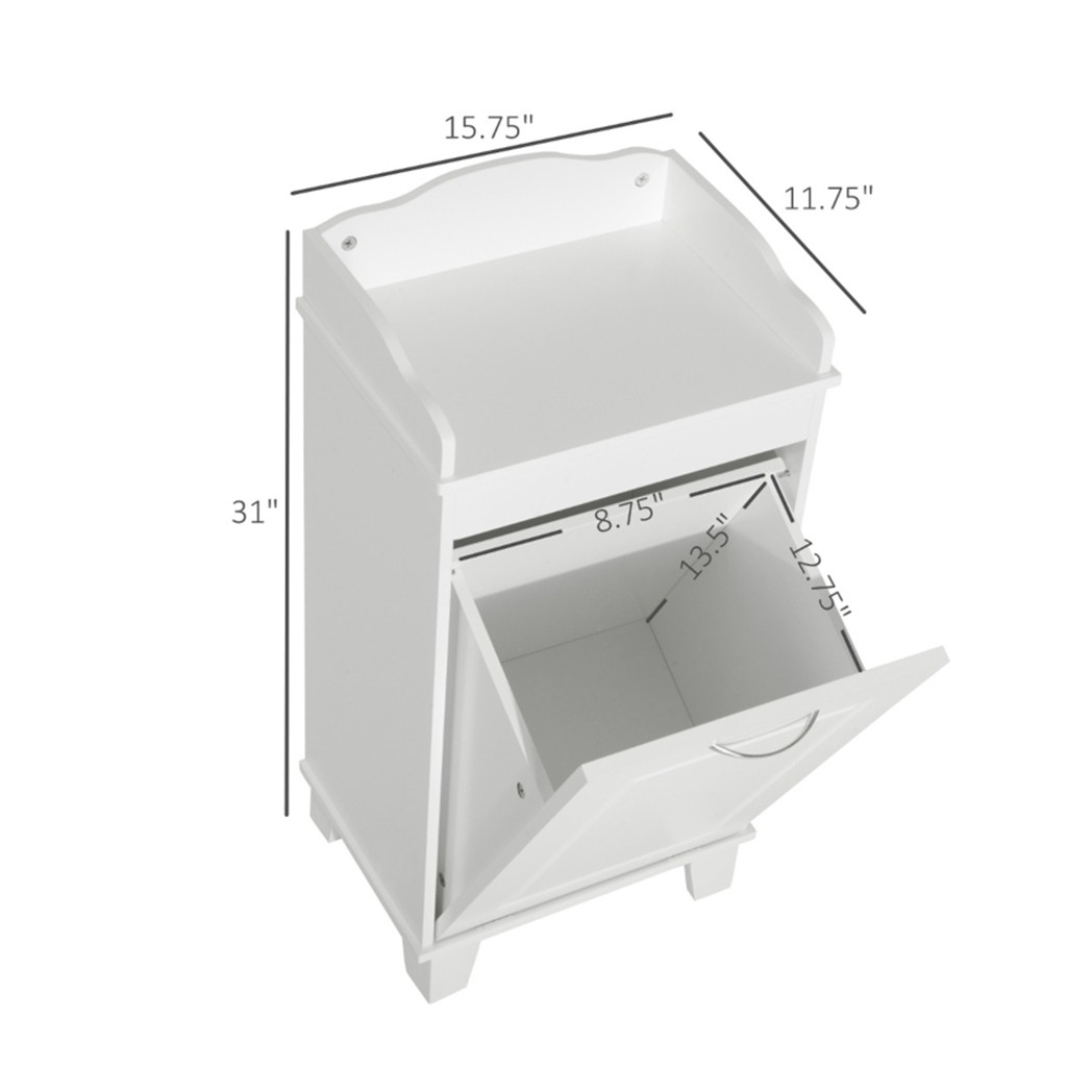 Free Standing Home Organizer Hamper, Bathroom Storage Cabinet, White