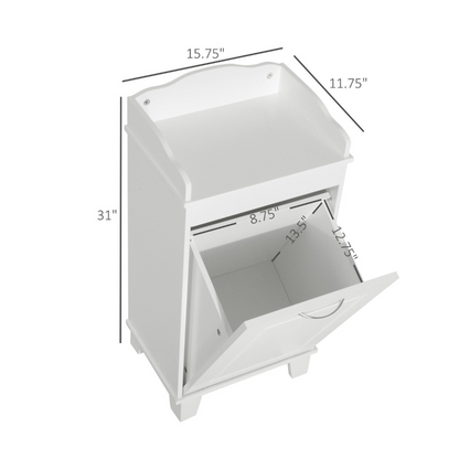 Free Standing Home Organizer Hamper, Bathroom Storage Cabinet, White