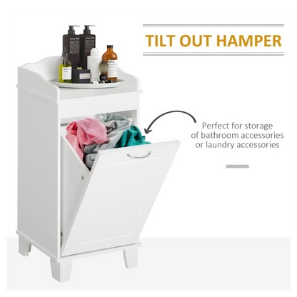 Free Standing Home Organizer Hamper, Bathroom Storage Cabinet, White