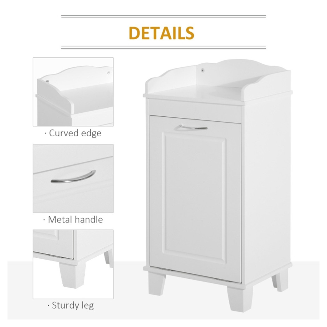 Free Standing Home Organizer Hamper, Bathroom Storage Cabinet, White