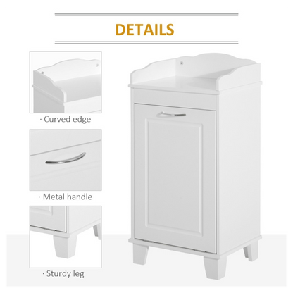Free Standing Home Organizer Hamper, Bathroom Storage Cabinet, White