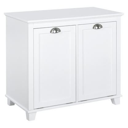 Tilt-Out Laundry Sorter Cabinet, Bathroom Storage Organizer white-AS