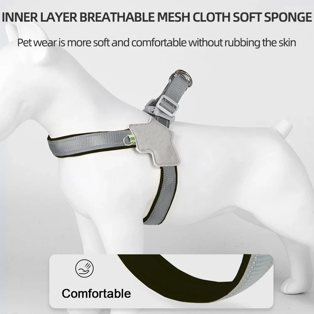 Pet Harness Reflective Outdoor Puppy Chest Strap With D-Ring For Small Dogs Cats Breathable Adjustable Vest Bulldog Supplies