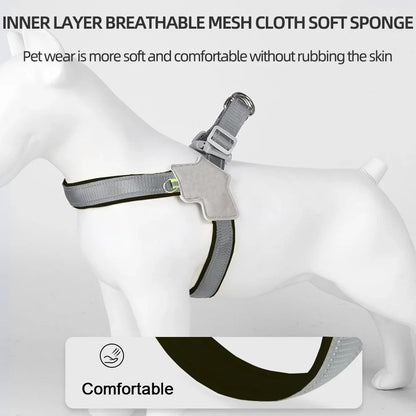 Pet Harness Reflective Outdoor Puppy Chest Strap With D-Ring For Small Dogs Cats Breathable Adjustable Vest Bulldog Supplies