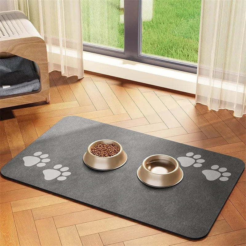 Heavy Duty Pet Feeding Mat 40x60/50x80cm Large Absorbent Non Slip Backing For Messy Eaters Easy Wipe Clean Cat Dog Waterproof