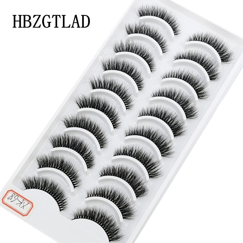 NEW 10 Pairs Natural Long False Eyelashes Fake Lashes Makeup 3d Mink Lashes Extension Short Eyelash Mink Eyelashes for Beauty