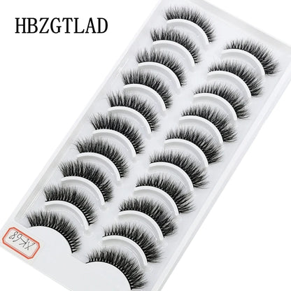 NEW 10 Pairs Natural Long False Eyelashes Fake Lashes Makeup 3d Mink Lashes Extension Short Eyelash Mink Eyelashes for Beauty