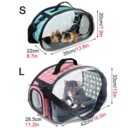 Transparent Foldable Outdoor Pet Travel Carrier Bag Handbag Puppy & Kitten Capsule Transparent Portable Shoulder Strap Bag