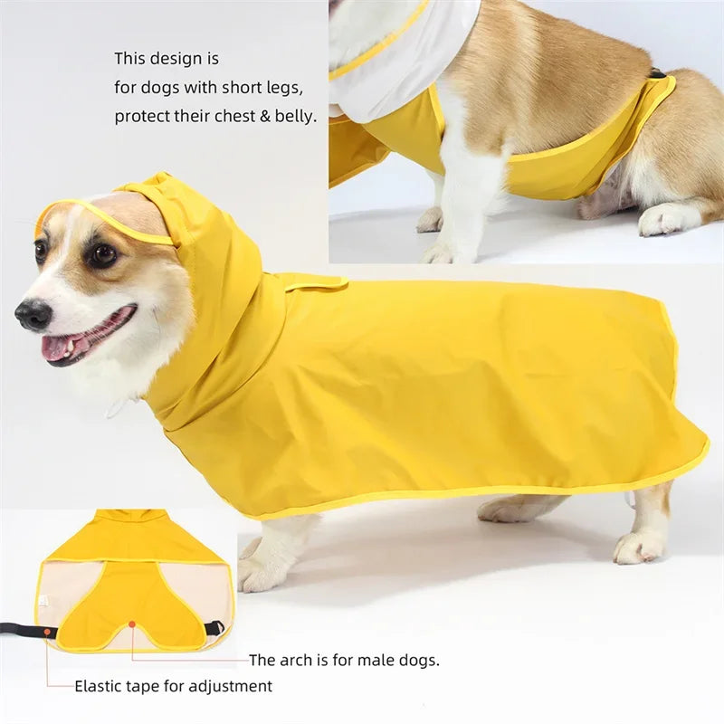 Fullnai Rainy Season Puppy Dog Raincoat Waterproof Pet Clothes for Dogs mascotas Apparel Impermeable Corgi  Shiba Inu Rain Coats