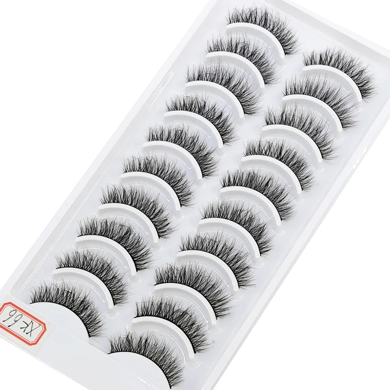 NEW 10 Pairs Natural Long False Eyelashes Fake Lashes Makeup 3d Mink Lashes Extension Short Eyelash Mink Eyelashes for Beauty