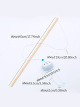Cat toy wooden pole Cute animal shape plush cuddly cat stick with bell interactive fun pet supplies