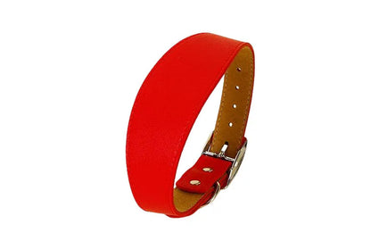 Wide Leather Dog Collar for Small Medium Large Dogs, Greyhound Deerhound Lurcher Whippet Dachshund Collar Pet Accessories