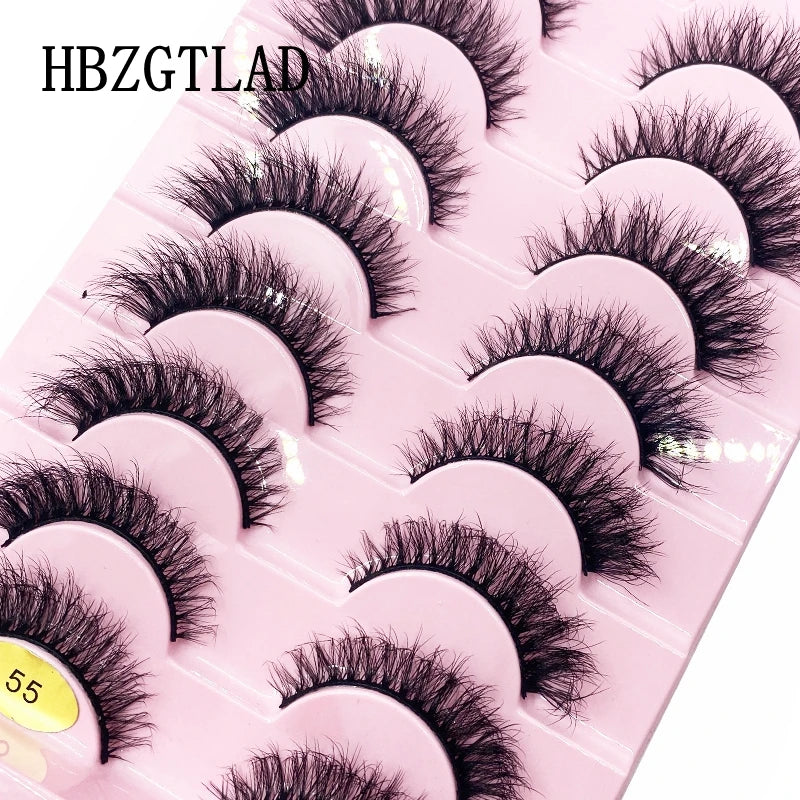 NEW 10 Pairs Natural Long False Eyelashes Fake Lashes Makeup 3d Mink Lashes Extension Short Eyelash Mink Eyelashes for Beauty