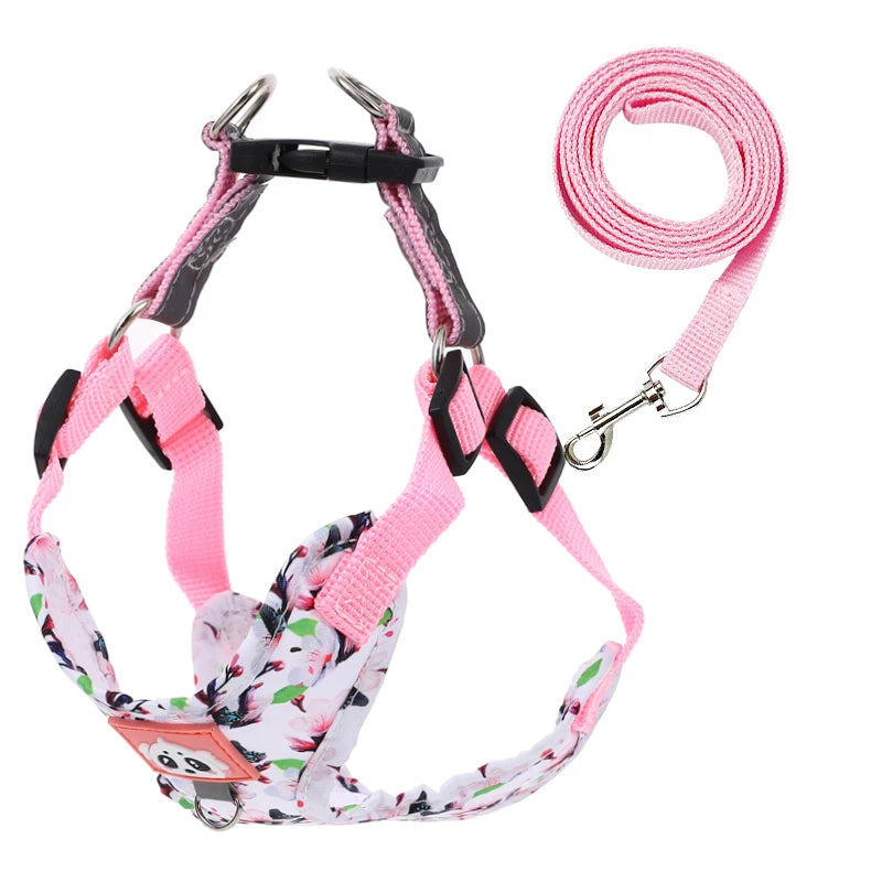 Pet Dog Harness Leash Set Adjustable Puppy Cat Harness Vest French Bulldog Harness Reflective Dog Leash Puppy Harness